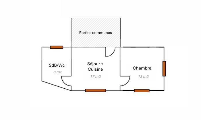 Appartement - 38 m² - 2 pièces