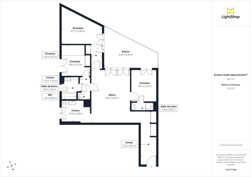 Appartement - 82 m² - 4 pièces