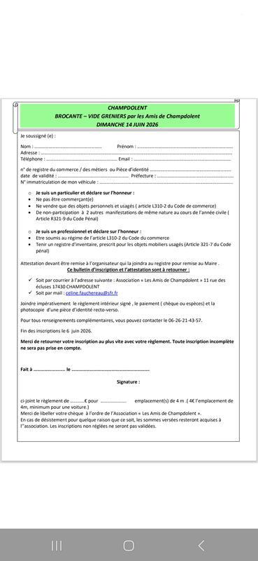 Brocante - vide grenier - marché de producteurs locaux