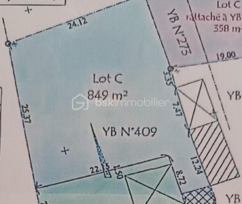 Terrain constructible - 849 m²