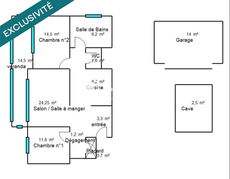 Appartement - 71 m² - 3 pièces