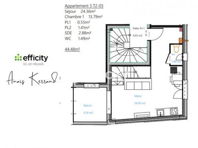 Appartement - 44 m² - 2 pièces
