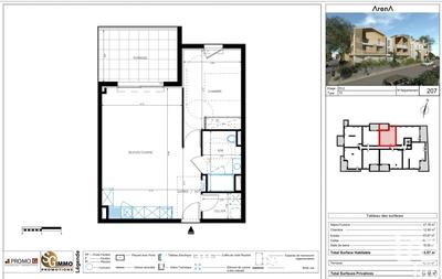 Appartement - 52 m² - 2 pièces