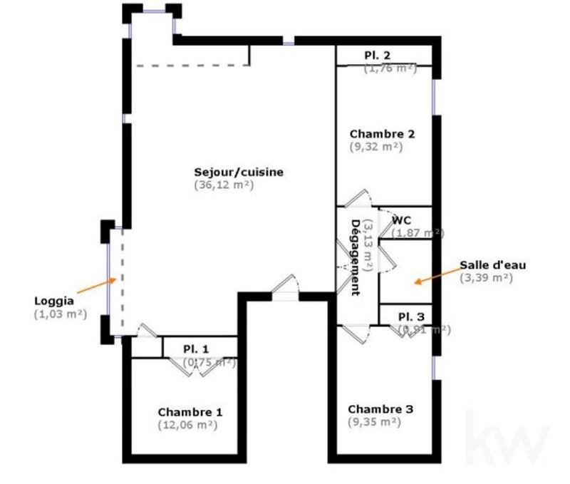 Appartement - 79 m² - 4 pièces
