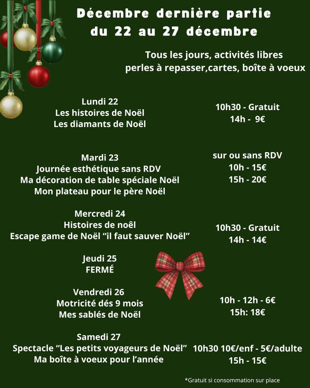 Animations de Noël chez Kocoon Family, du 22.12 au 27.12.2025