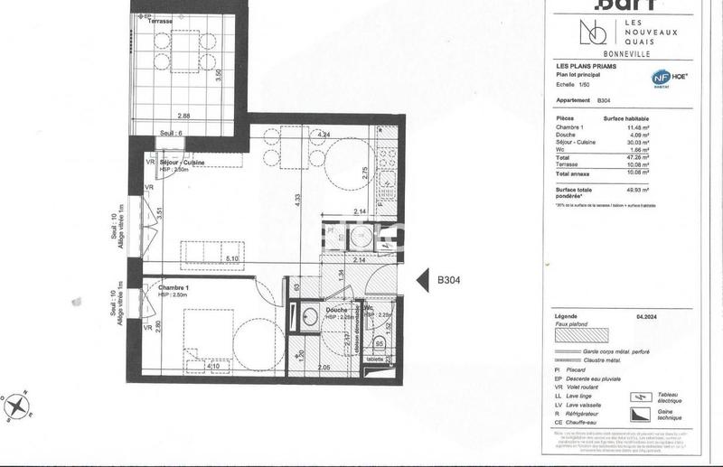 Appartement - 47 m² - 2 pièces