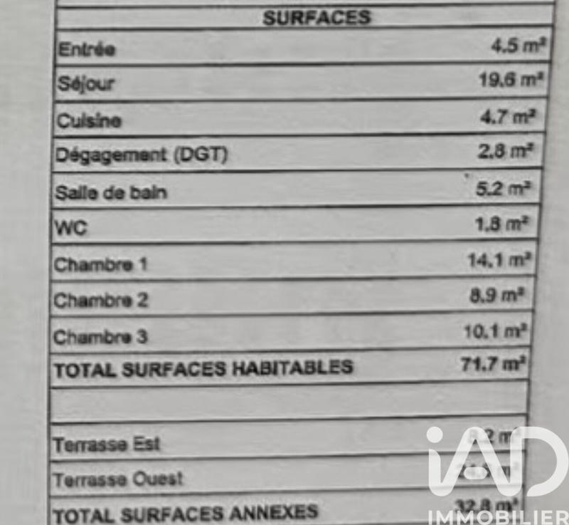 Appartement - 72 m² - 4 pièces