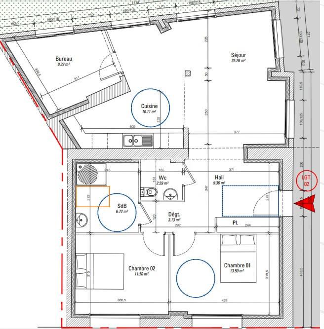 Appartement - 92 m² - 3 pièces