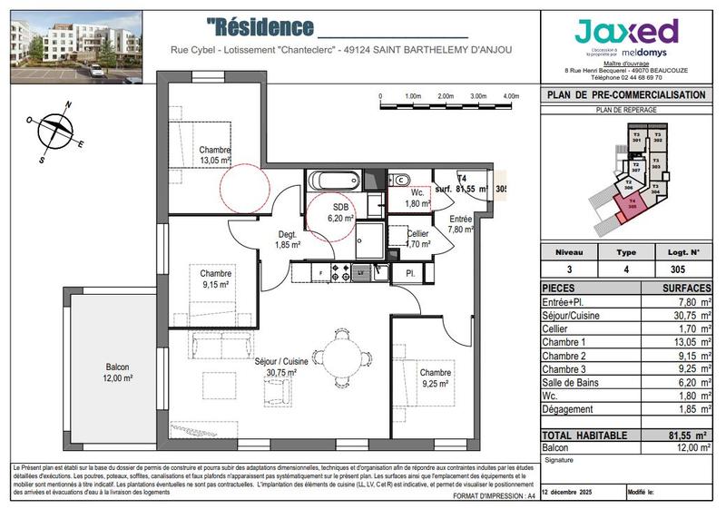 Appartement - 81 m² - 4 pièces