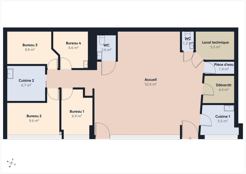 Local commercial - 112 m² - 6 pièces