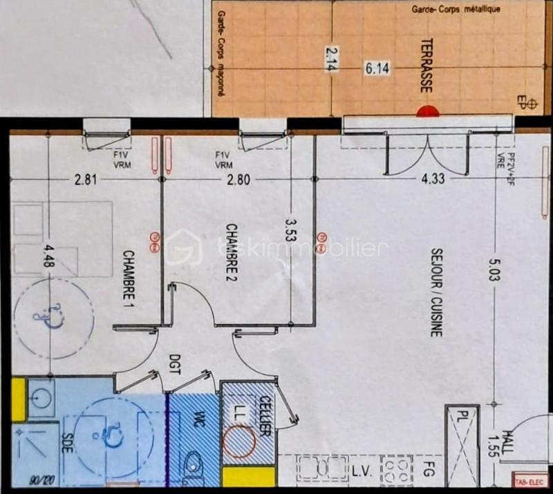 Appartement - 64 m² - 3 pièces