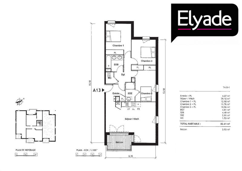 Appartement - 83 m² - 4 pièces