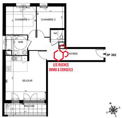 Appartement - 65 m² - 3 pièces