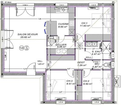 Maison - 85 m² - 5 pièces