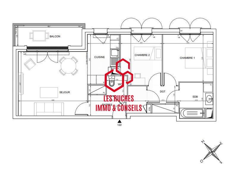 Appartement - 66 m² - 3 pièces