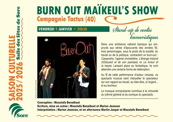 Burn out Maikeul's show : Cie Tactus  Stand up de contes humoristiques