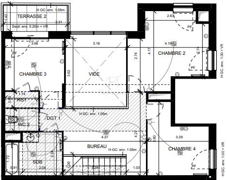 Duplex - 115 m² - 5 pièces