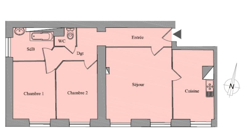 Appartement - 70 m² - 3 pièces