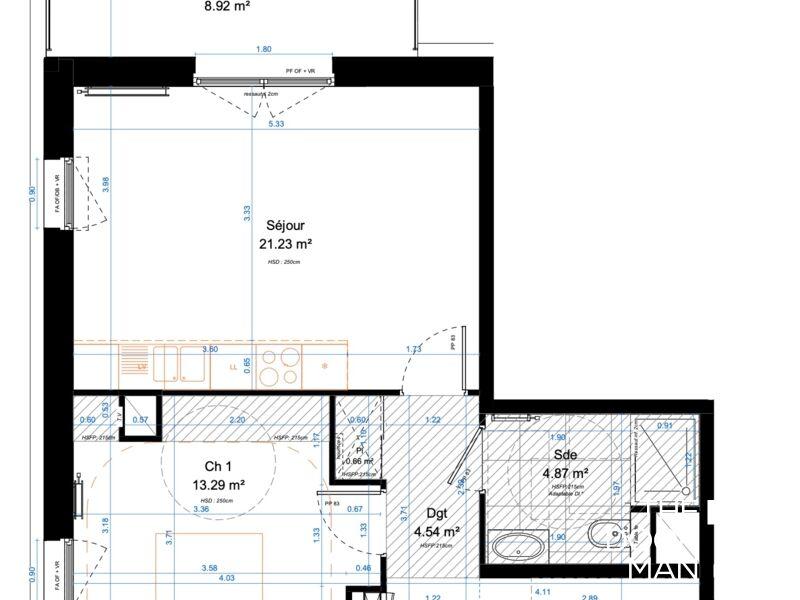 Appartement - 48 m² - 2 pièces