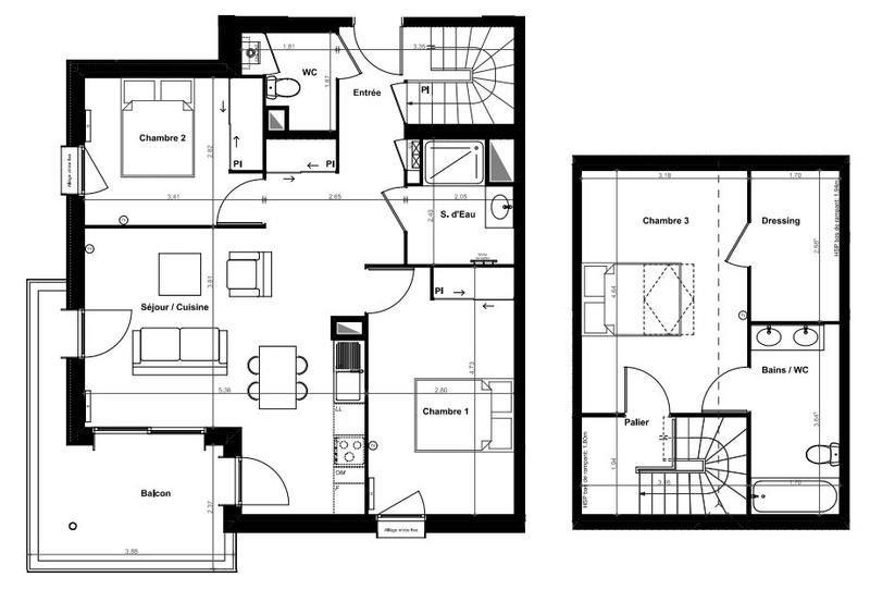 Appartement - 92 m² - 4 pièces