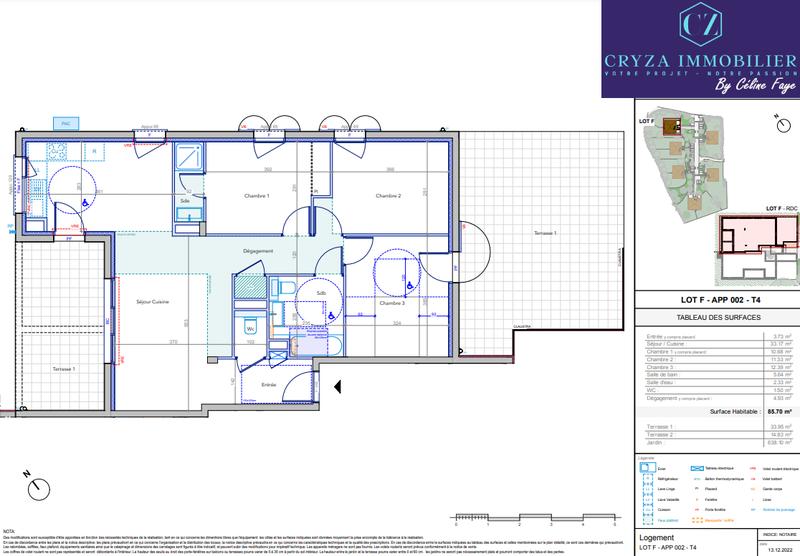 Appartement - 86 m² - 4 pièces