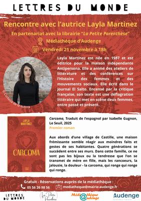 Lettres du monde : rencontre avec l'autrice Layla Martinez