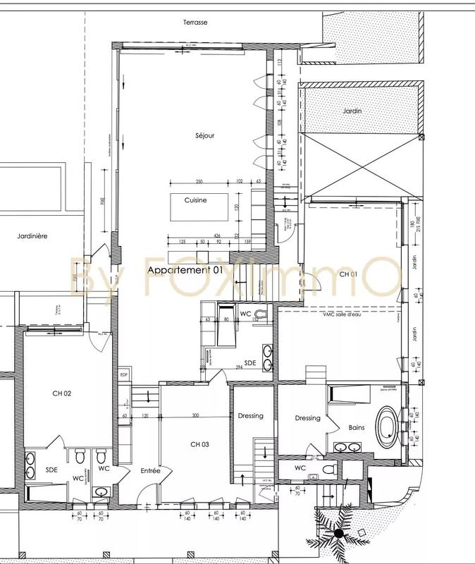 Appartement - 200 m² - 4 pièces