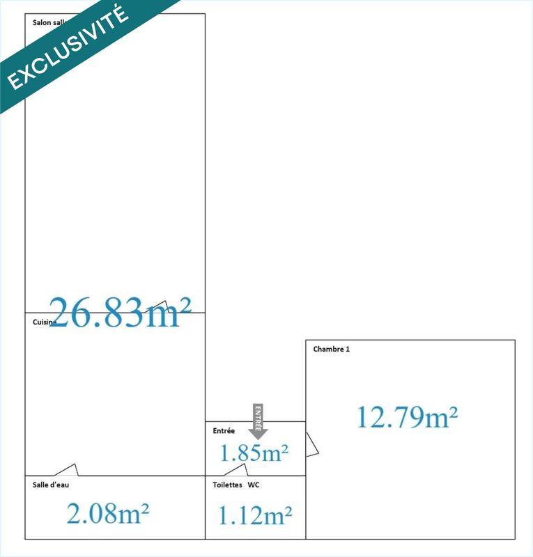 Appartement - 45 m² - 2 pièces