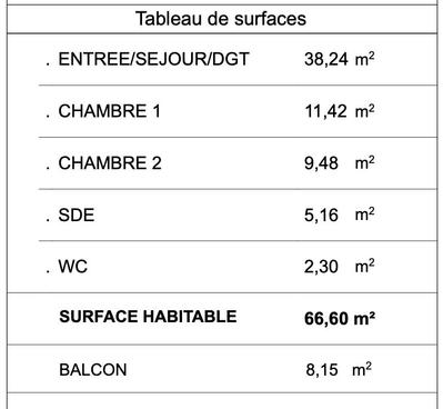 Appartement - 67 m² - 3 pièces