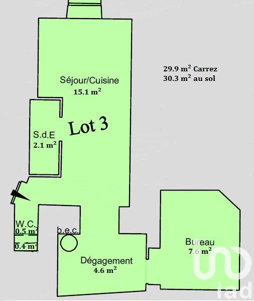 Appartement - 30 m² - 2 pièces