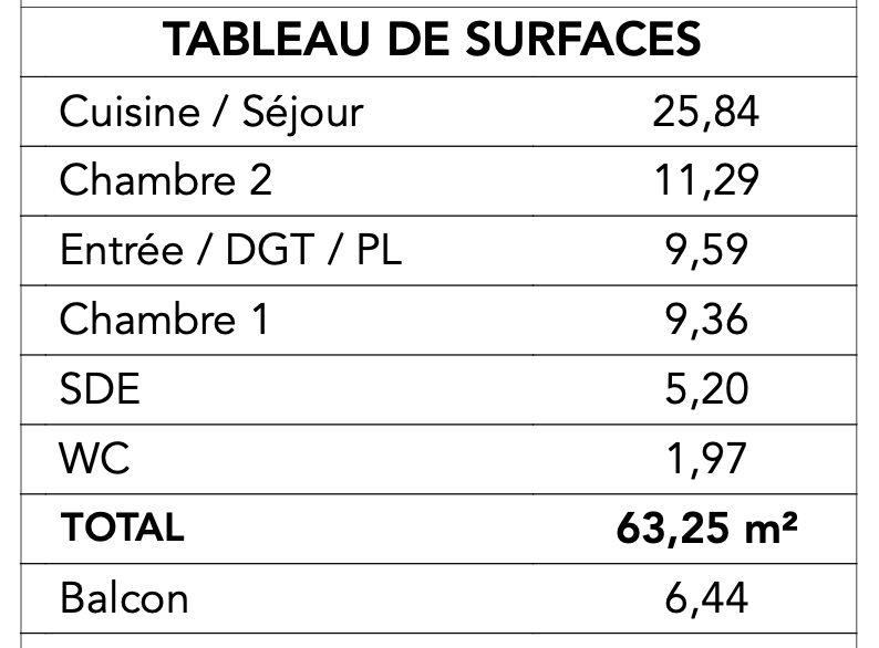 Appartement - 63 m² - 3 pièces