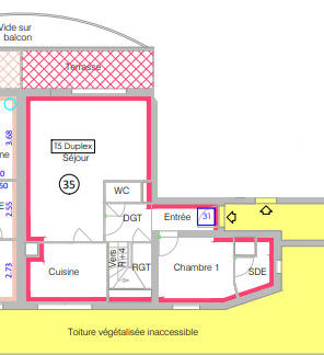 Appartement - 108 m² - 3 pièces