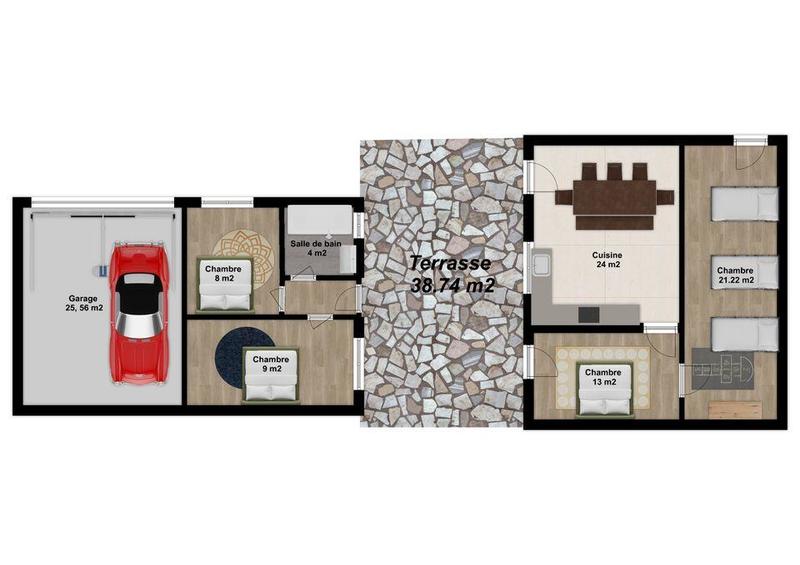 Maison - 80 m² - 5 pièces