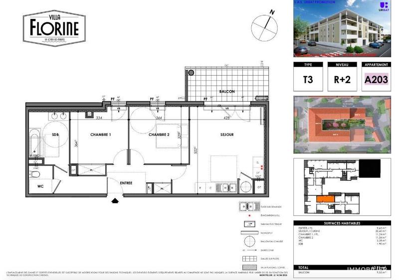 Appartement - 63 m² - 3 pièces