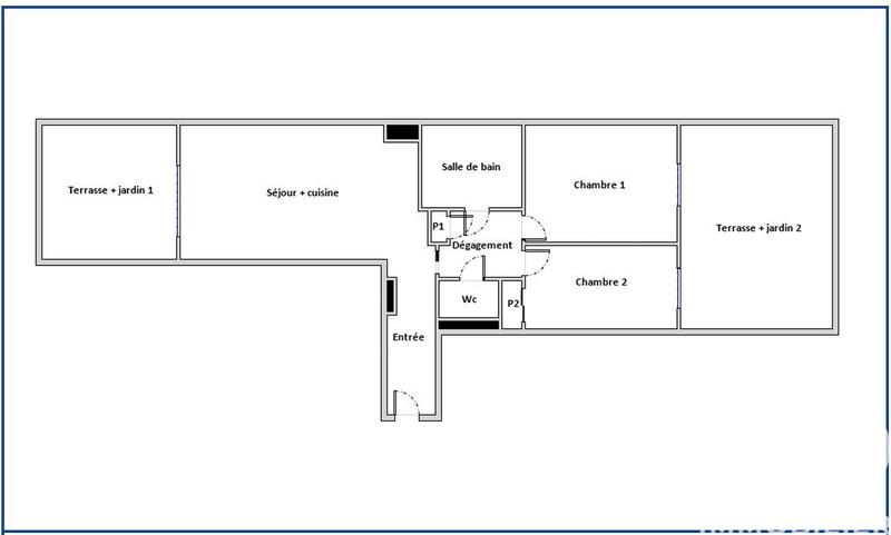 Appartement - 59 m² - 3 pièces