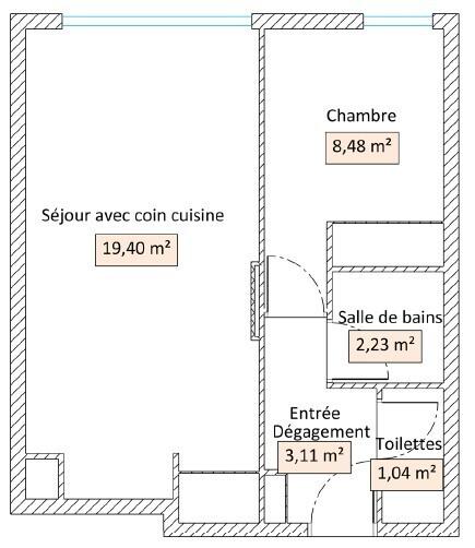 Appartement - 34 m² - 2 pièces