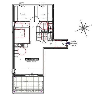 Appartement - 84 m² - 4 pièces