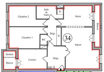 Appartement - 88 m² - 4 pièces