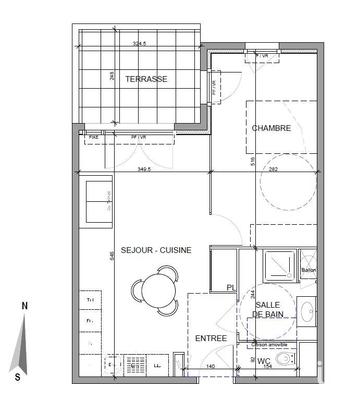 Appartement - 51 m² - 2 pièces