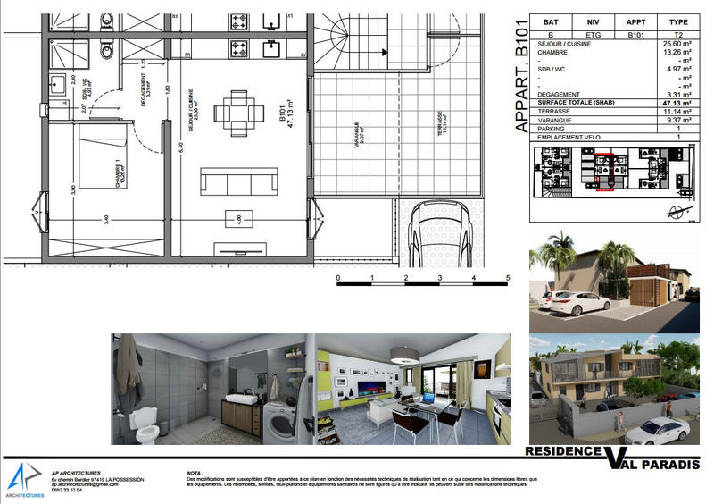 Appartement - 47 m² - 2 pièces