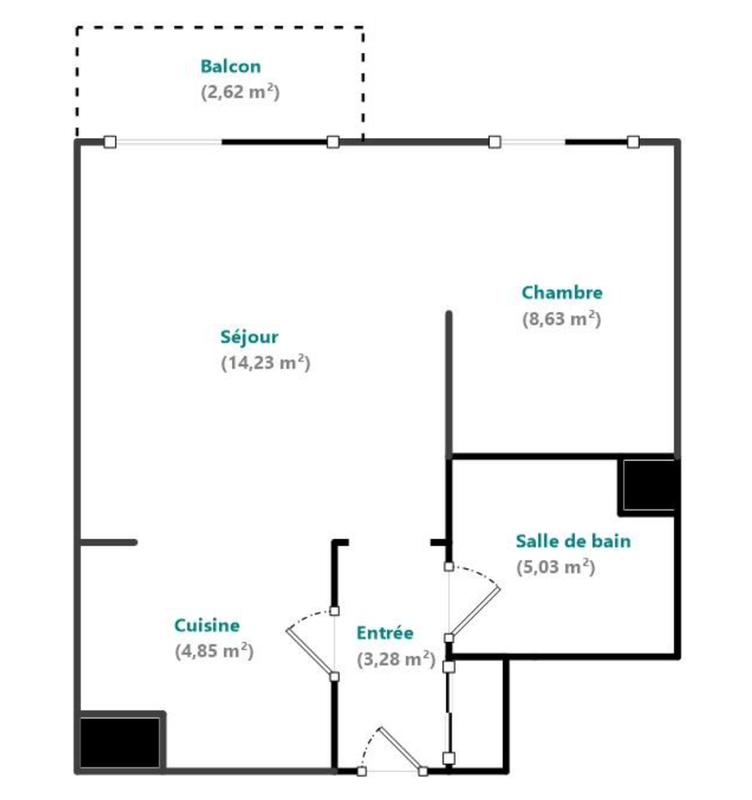 Appartement - 37 m² - 2 pièces