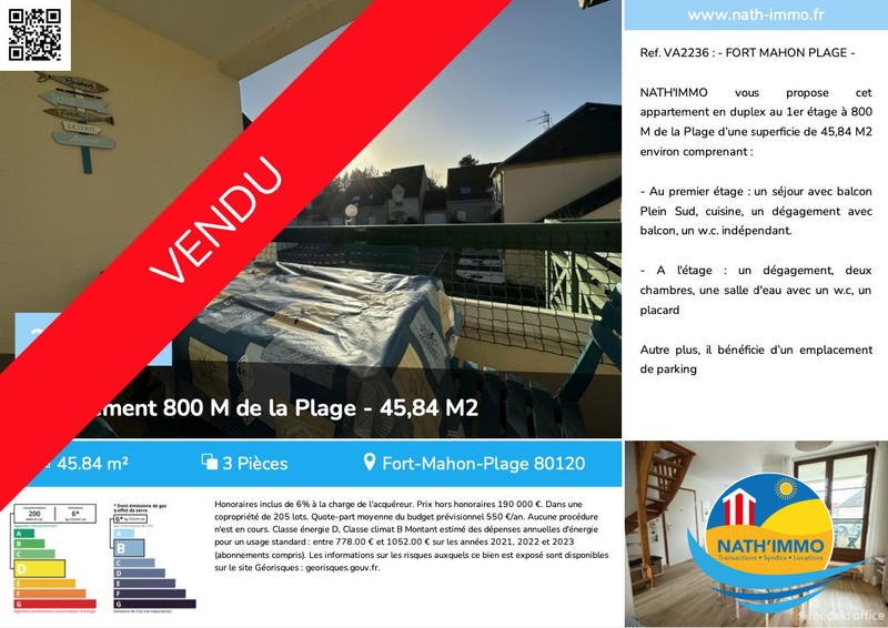 Appartement - 46 m² - 3 pièces