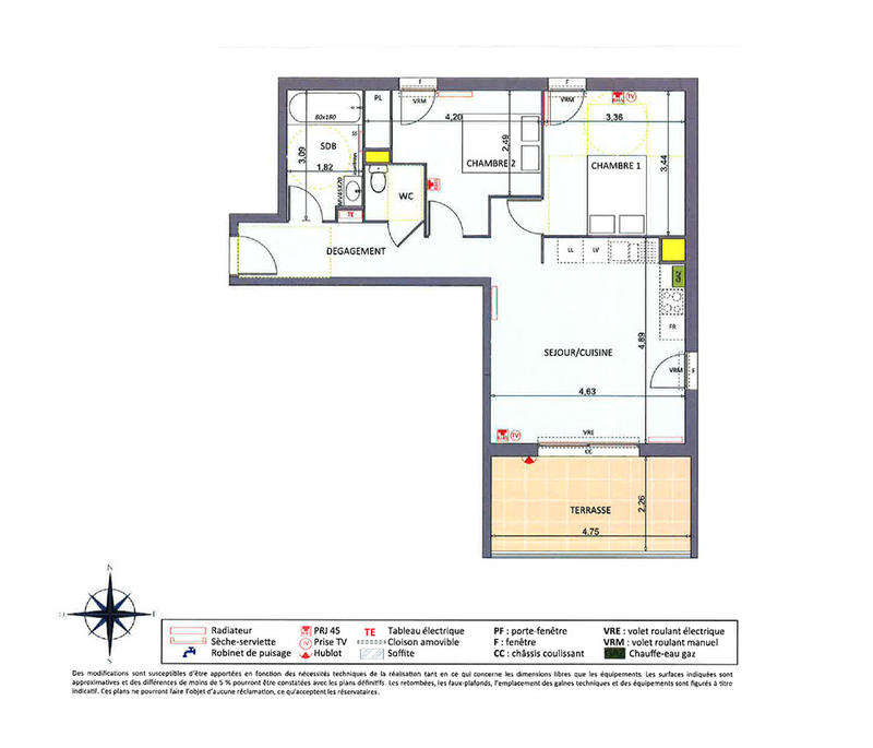 Appartement - 60 m² - 3 pièces