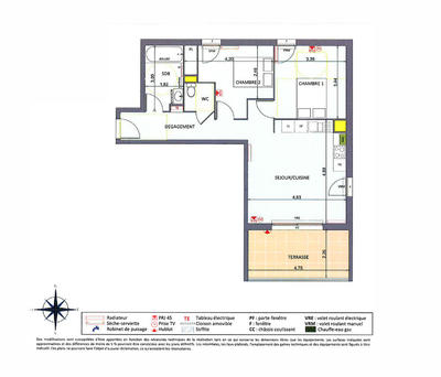 Appartement - 60 m² - 3 pièces