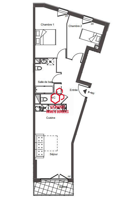 Appartement - 64 m² - 3 pièces