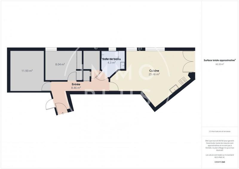 Appartement - 64 m² - 3 pièces