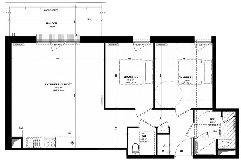 Appartement - 67 m² - 3 pièces
