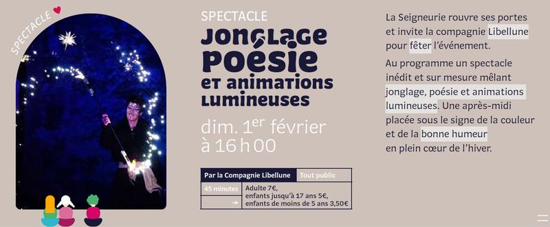 Spectacle : Jonglage, poésie et animations lumineuses