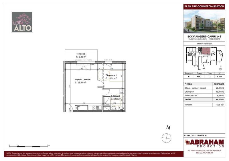Appartement - 44 m² - 2 pièces