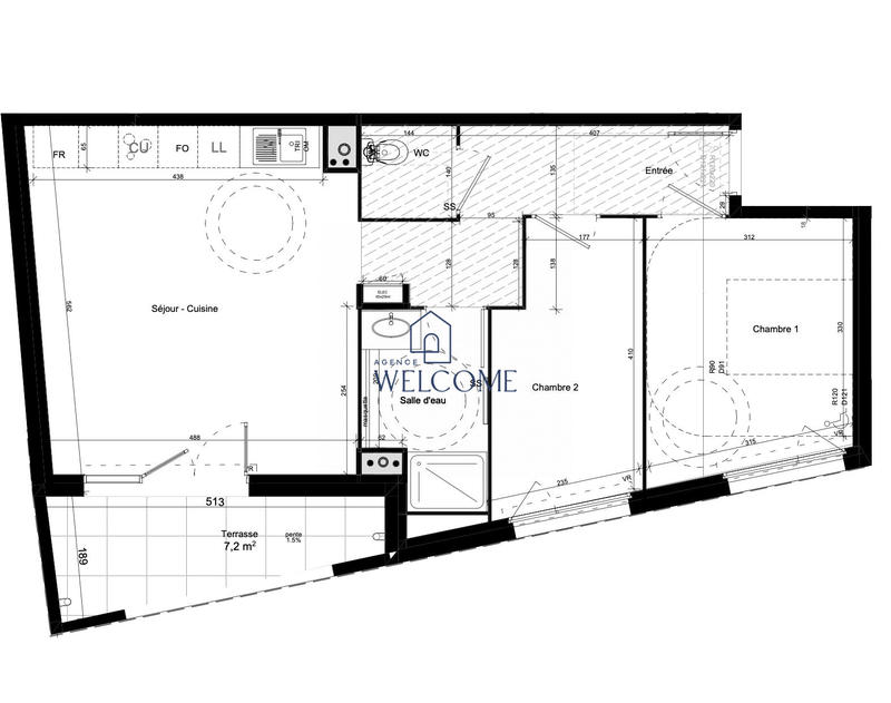 Appartement - 62 m² - 3 pièces